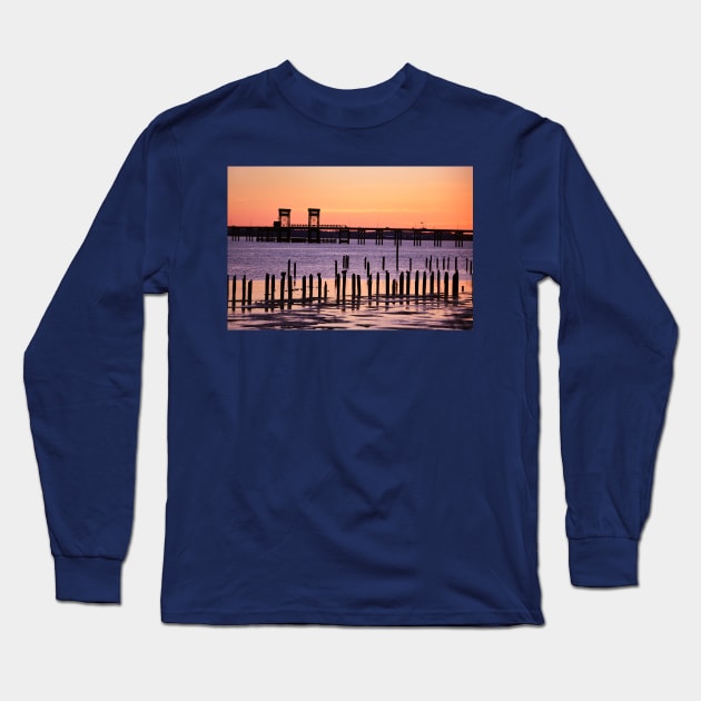 Youngs Bay Sunset Long Sleeve T-Shirt by DeniseBruchmanPhotography